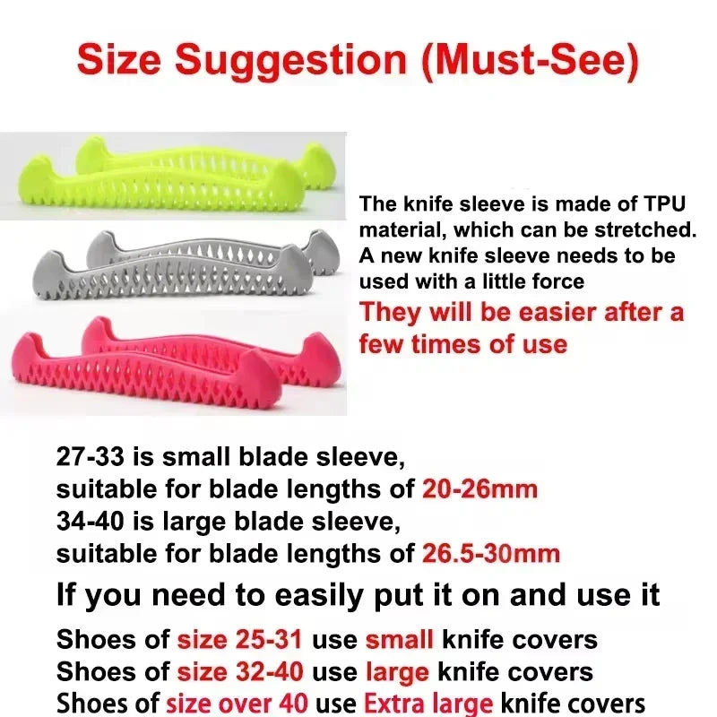 Adjustable TPU Ice Skating Blade Covers Walkable Figure Skate Ice Skate Hockey Skates Prevent Puncture Scalable Blade Sleeve