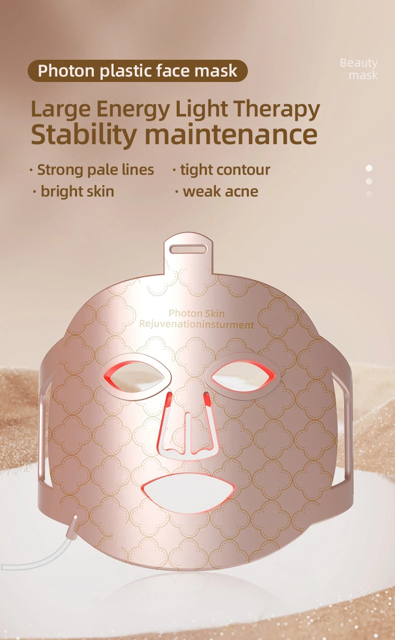4 in 1 Red Led Light Therapy Infrared Flexible Soft Mask Silicone 4 Color Led Therapy Anti Aging Advanced Photon Mask IPX7 New