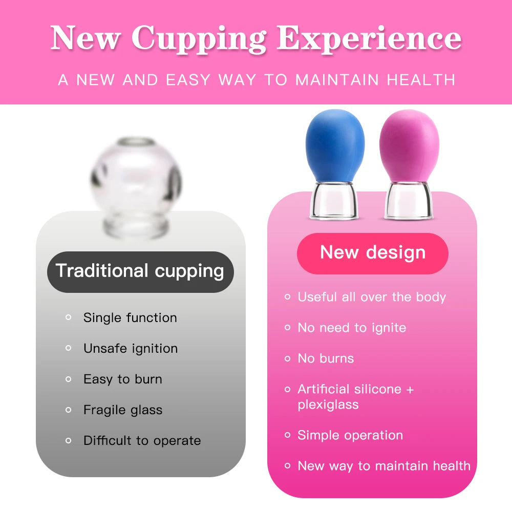 Silicone Vacuum Cupping Massage Jars Anti Cellulite Massage Facial Suction Cups Face Neck Lift Skin Scraping Guasha Anti Wrinkle