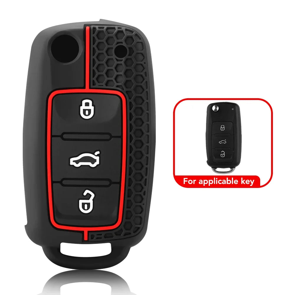 Fashion Silicone Car Key Cover For VW Volkswagen Polo Tiguan Passat B5 B6 B7 Golf 4 5 6 MK6 Jetta Lavida Skoda Octavia Seat