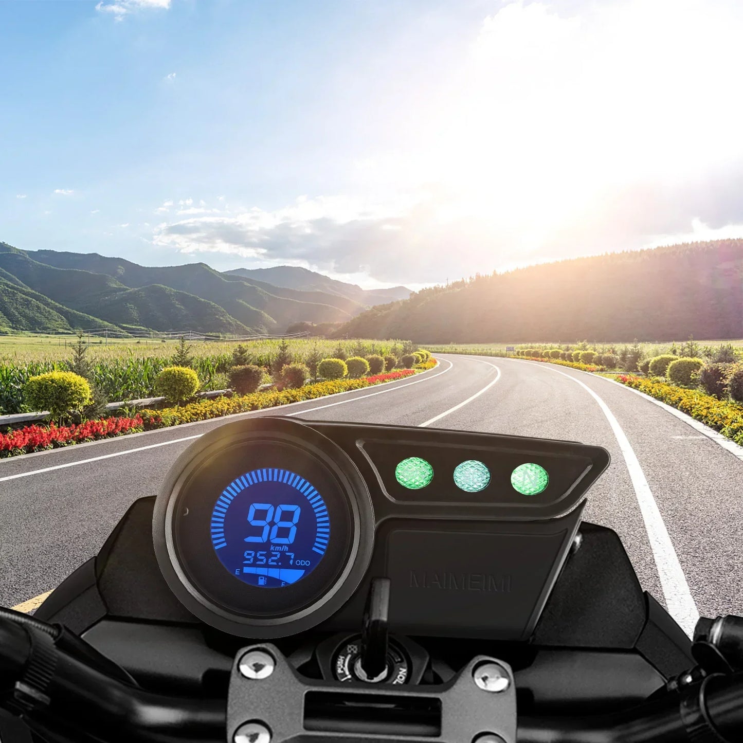 7 Color Backlight Universal Motorcycle Speedometer 12V Moto Dashboard Mileage TRIP KMH MPH Oil Level Gauge Tacho RPM Meter Tacho