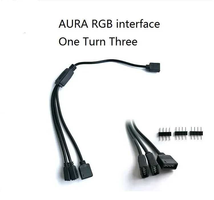 RGB Extended Line 12V AURA 4Pin 5V ARGB 3Needle  LED Light Tap Line Motherboard Fan Aperture Strip Chassis RGB  Cable