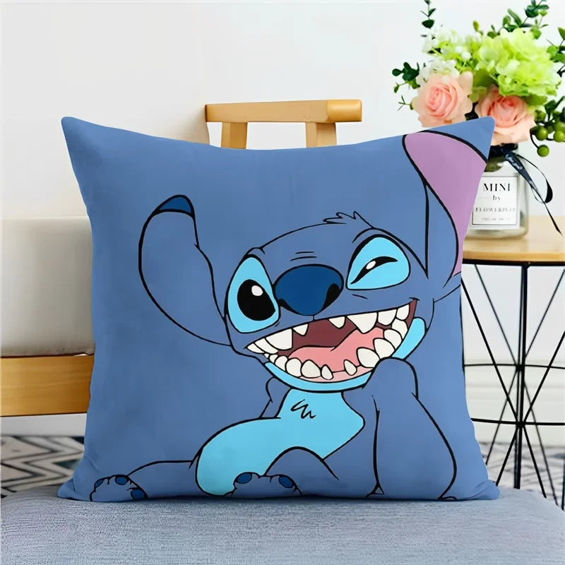 Stitch pillowcase cute cartoon anime peripheralsBedroom Sofa Decorative Cushion Cover With Zipper Soft Cushion Cover