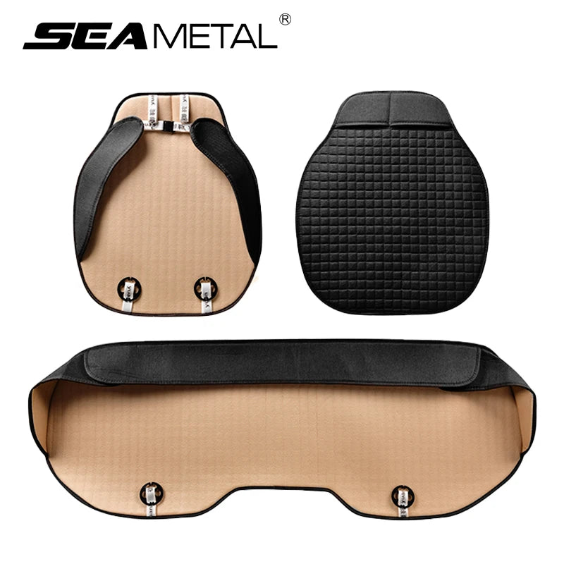 Flax Car Seat Cover Four Seasons Front Rear Linen Fabric Cushion Breathable Seat Protector Mat Pad for Auto Interior Accessories