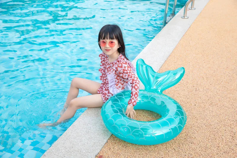 Rooxin Inflatable Swimming Ring Mermaid With Backrest Pool Floaters for Adult Teens Water Play Tube Swimming Mattress Pool Toys
