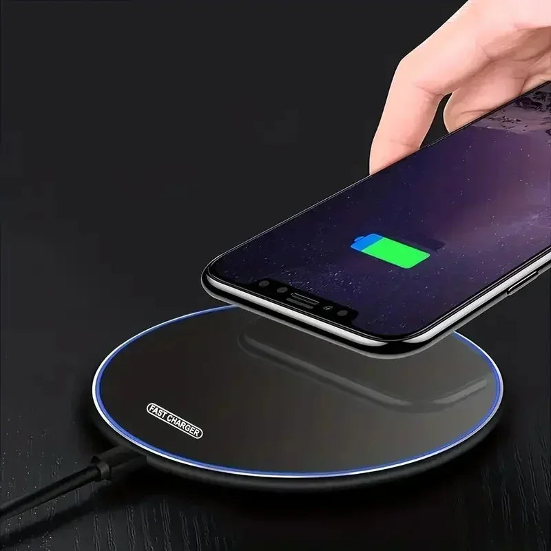 100W Metal Wireless Charger Pad Led Light for iPhone 16 15 14 13 12 Pro Max Samsung Xiaomi Mini Fast Wireless Charging Station