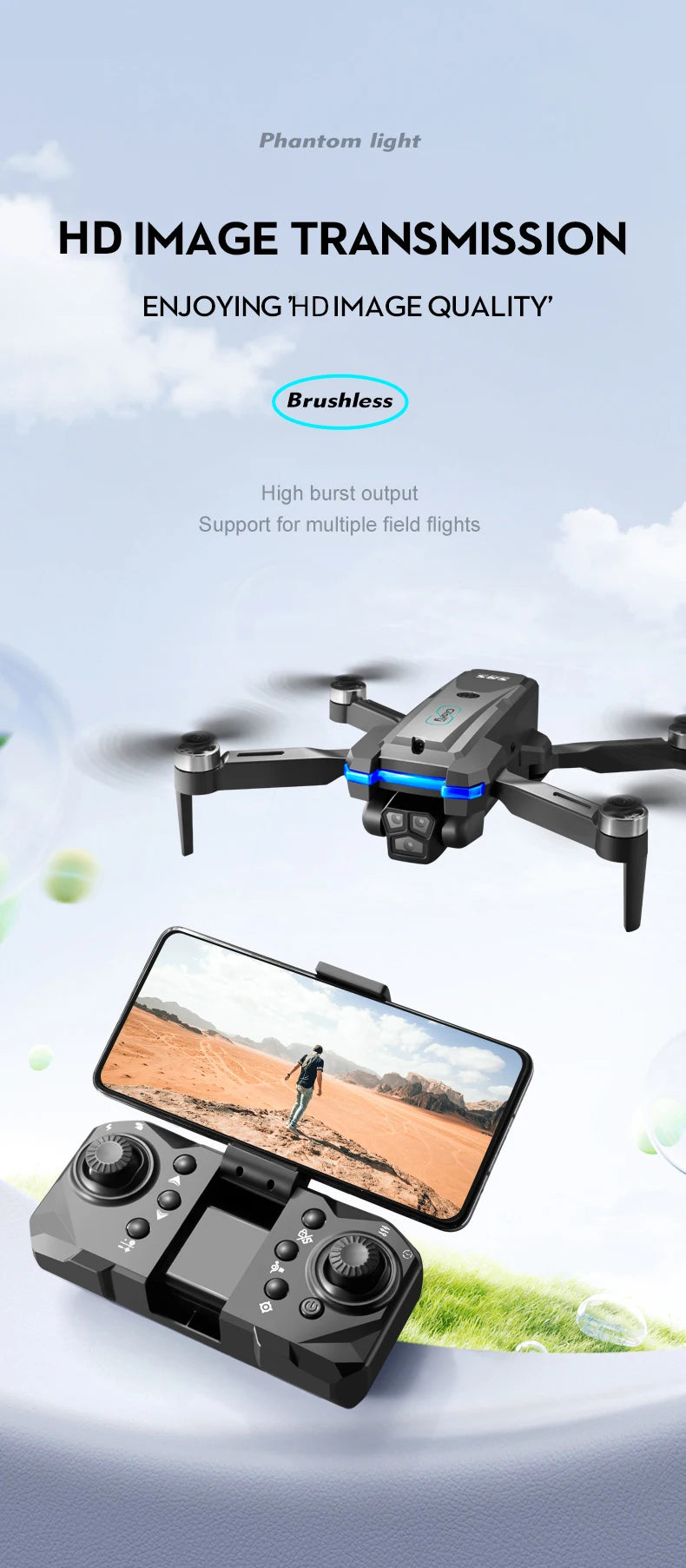 S8S GPS Drone 5G Wifi 8K HD Dual ESC Camera Optical Flow 360° Obstacle Avoidance Brushless Motor RC Foldable Quadcopter 9000M