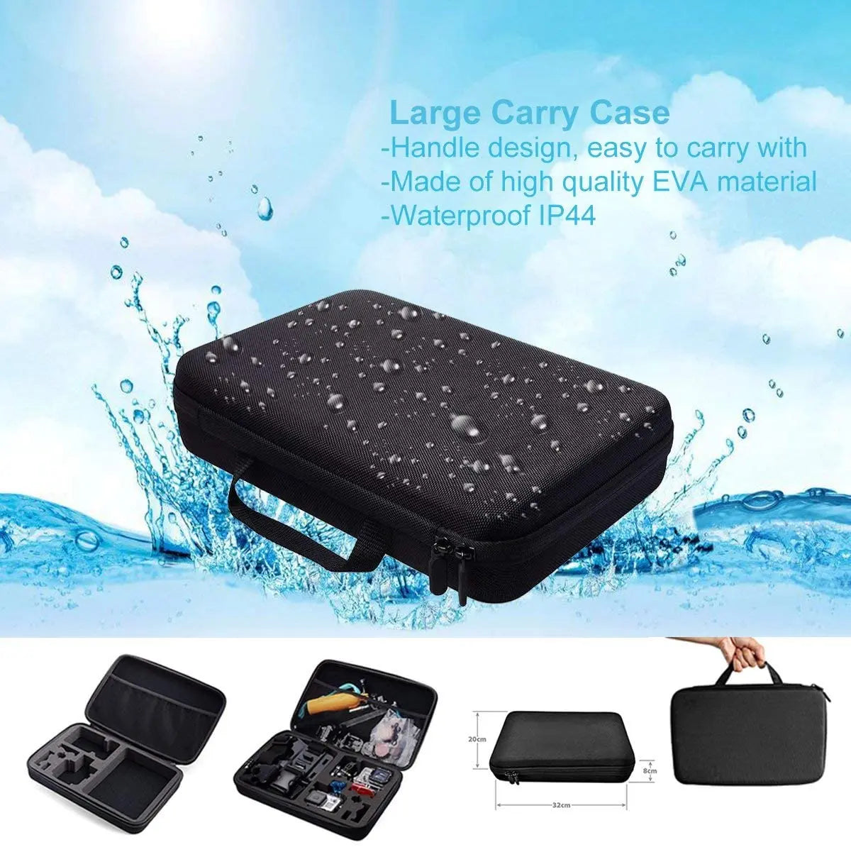 Action Camera Accessories Set For Gopro Hero13 12 11 10For Xiaomi Yi Insta360 X4 X3 Case Kit Strap Mount Selfie Stick Motorcycle