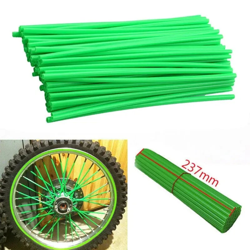 72Pcs Motorcycle Dirt Bike Spoke Skins Covers Wraps Wheel Rim Guard Protector