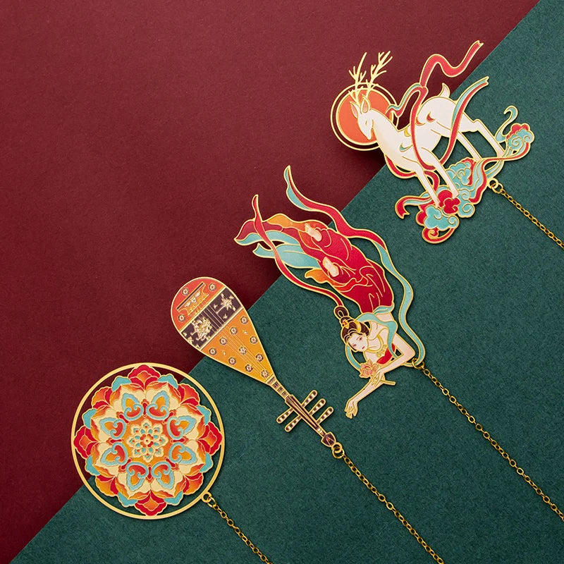 Dunhuang bookmarks, brass metal bookmarks, creative ancient style museum, cultural and creative souvenirs, teacher's day gifts,