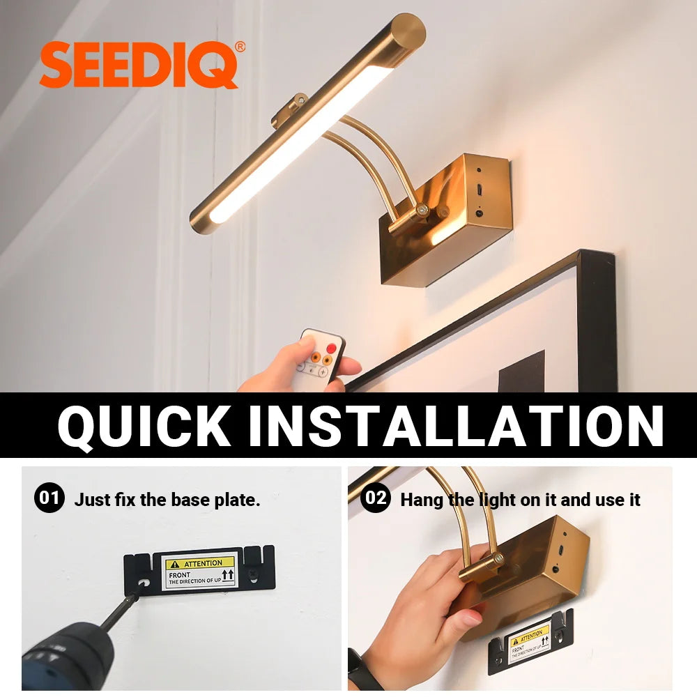 Rechargeable LED Wall Lamp 40CM Wireless Lamp 4400mAh Picture Light with Remote Control Interior Wall Light