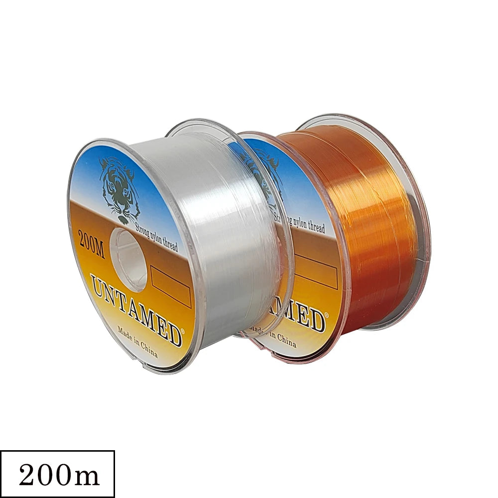 UNTAMED brand fishing line 200m, wear-resistant and strong tensile nylon line suitable for various water bodies