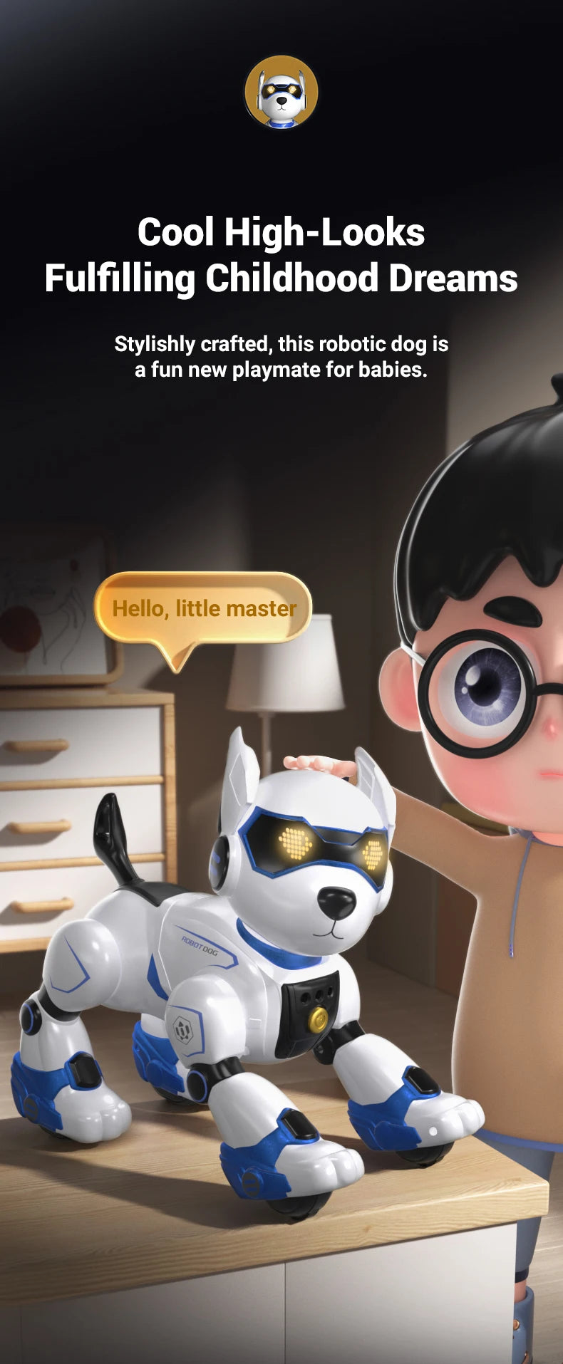 Brand New JJRC R27 Remote Control Robot Dog Voice Control Intelligent Talking Walking And Dancing Light Play Cute Children Gifts