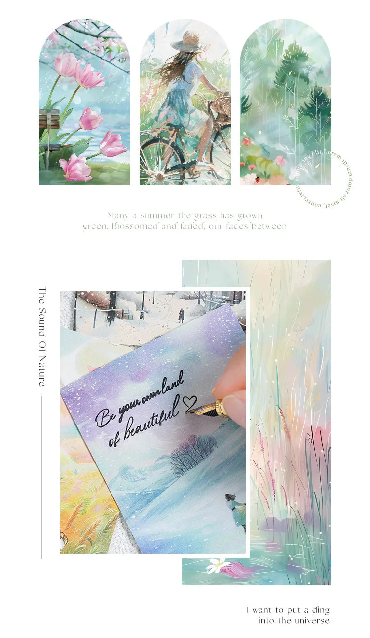 200 sheet Four Seasons Landscape material paper Decor Diary Album Scrapbooking material Background paper junk journal supplies