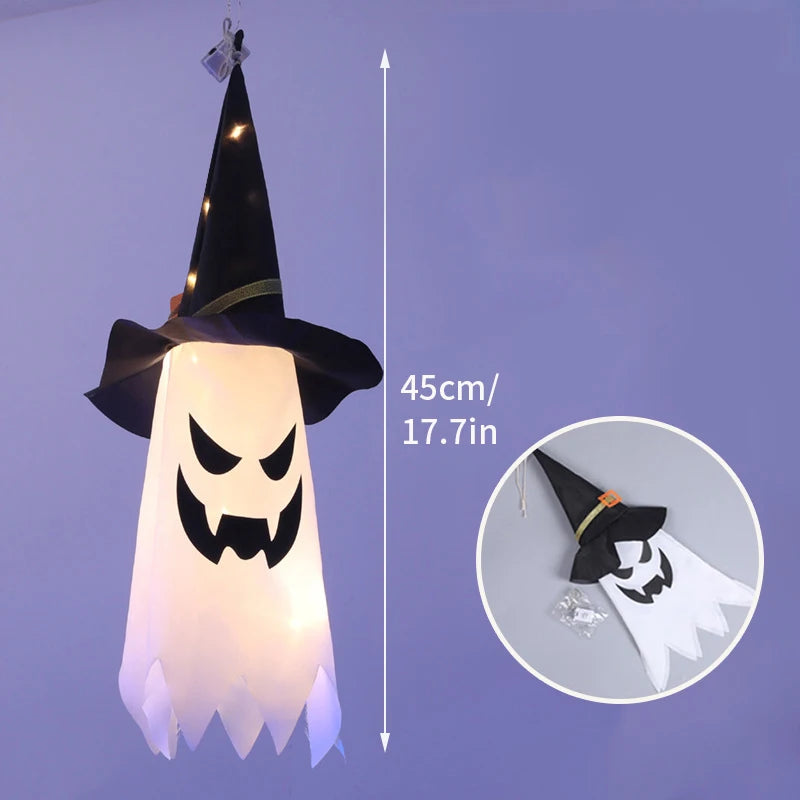 Halloween Decoration Scary Ghost Windsock Glow in The Darks Party Gifts Party Hanging Flags Day of The Dead Dia De Muertos