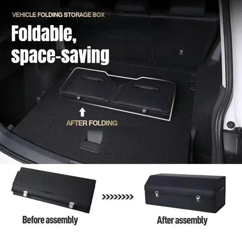 Car Trunk Storage Box Multipurpose Foldable Organizer with 3 Compartments  Extra Large Flexible Adjustment Car Seat Storage Bag