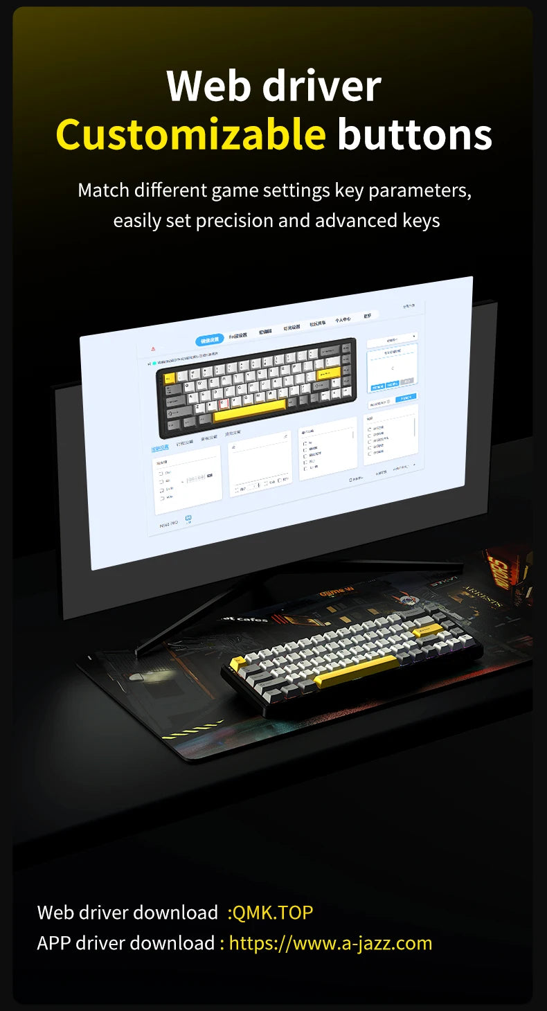AJAZZ AK680MAX-wireless gaming keyboard, new hall effect switch, fast trigger magnetic keyboard, mechanical keyboard