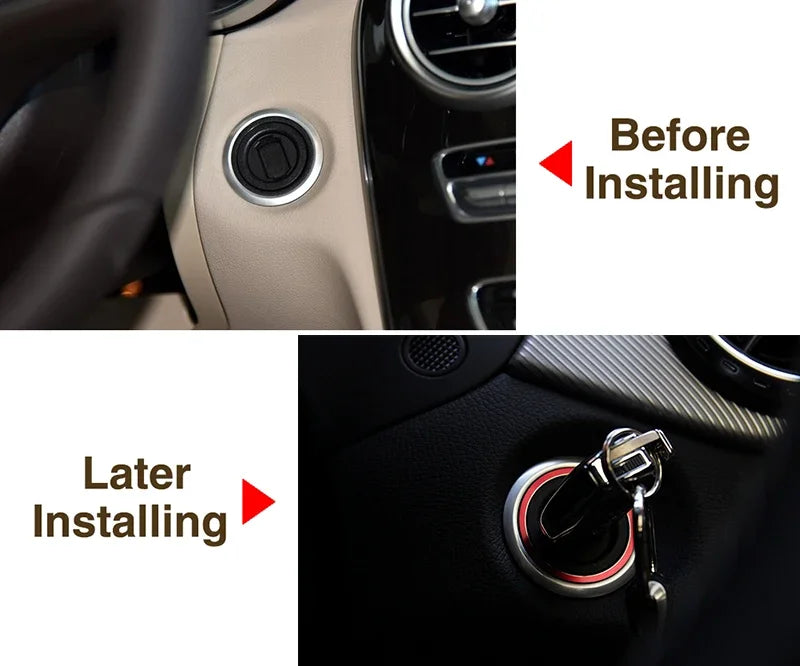 Car Interior Engine Start Stop Ignition Key Ring For Mercedes Benz AMG A B C GLC GLA CLA GL Class W176 W246 W205 X253 X156 C117