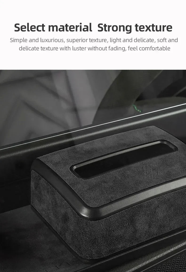 Alcantara Car Machine Storage Box For ZEEKR 001 2021 2023 2022 Navigation Rear Hidden Tissue Organizer Interior Stowing Tidying