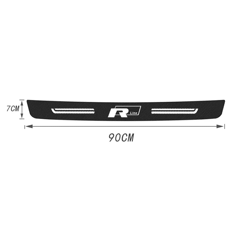 Car Door Sill Sticker Carbon Fiber Protector Anti-Scratch Pad for Volkswagen VW Rline R Line Badge Trunk Edge Scuff Plate Strip