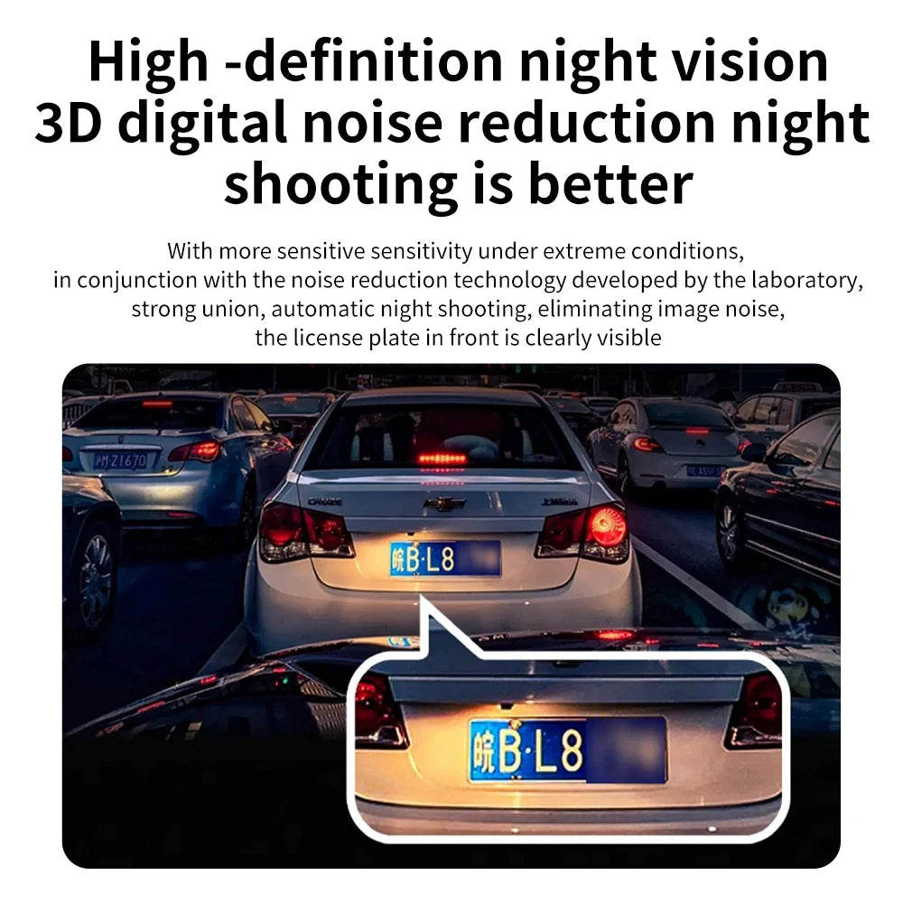 HP Car Recorder F490W 1296P HD Car Camera HD Night Vision Parking Monitoring Car WiFi Car DVR Video Loop Recording