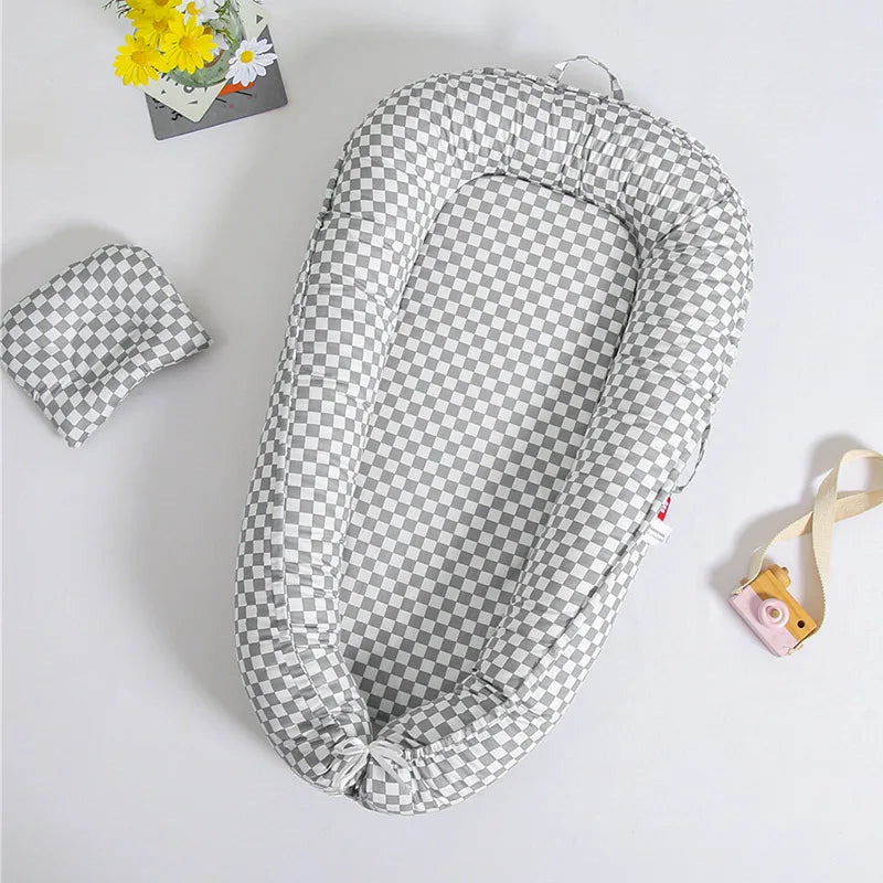 Soft Baby Sleeping Nest Bed Infant Cot Lounger Portable Co-sleeping Cribs for Newborn Bassinet Cotton Portable Crib Travel Bed