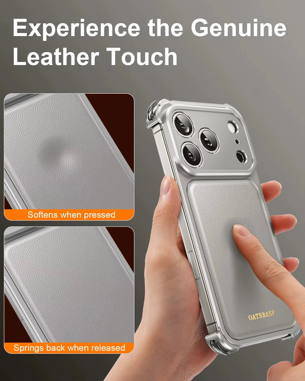 Luxury Bounce Magnetic Leather Mobile Phone Case For IPhone 17 16 Pro Max Frameless Aluminum Metal Bumper Shockproof Back Cover