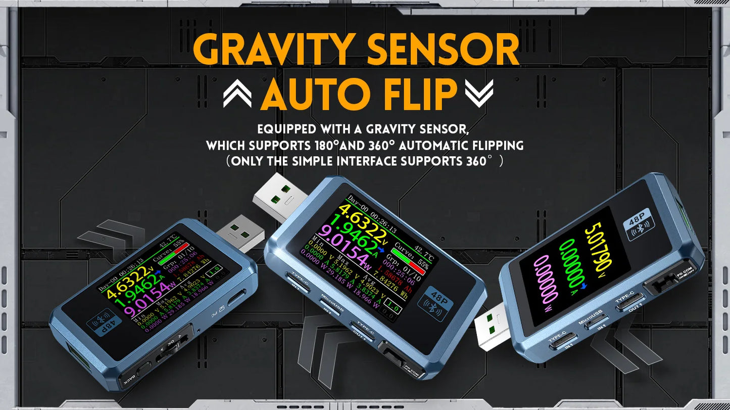 FNIRSI-FNB48P USB Battery Tester Voltmeter Ammeter TYPE-C Fast Charge Detection Trigger Capacity Measurement Ripple Monitor