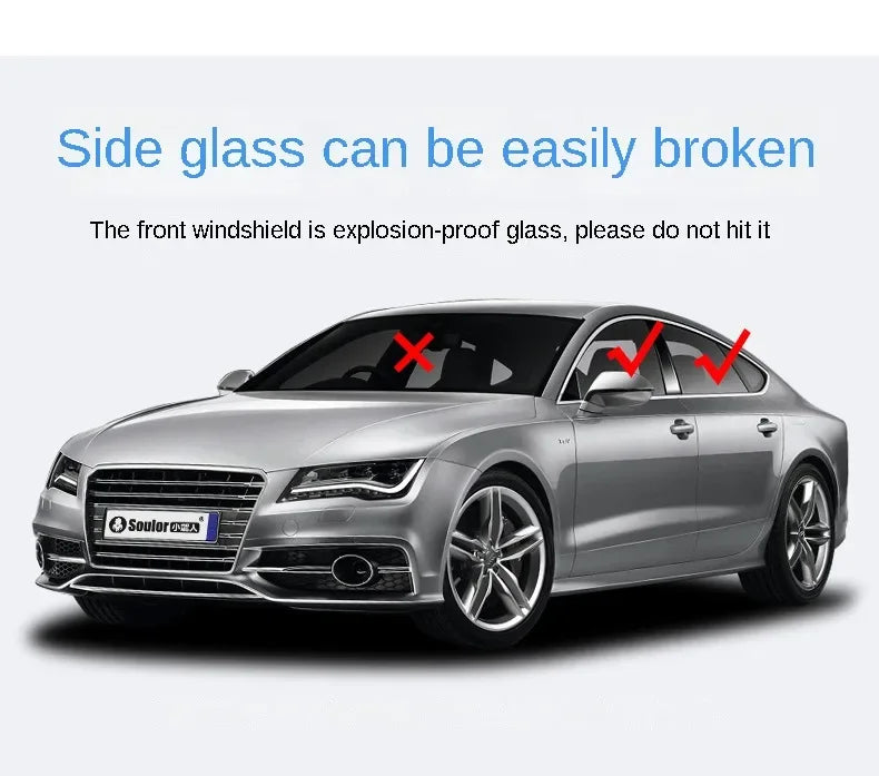 Car Safety Hammer Auto Emergency Glass Window Breaker Seat Belt Cutter Life-Saving Car Emergency Escape Hammer Survival Whistle