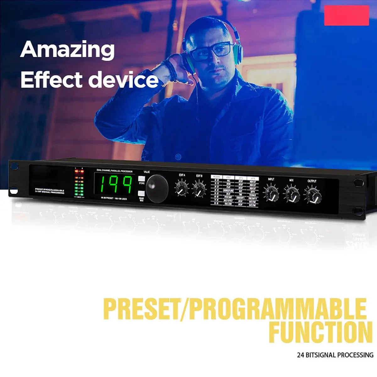 Professional digital reverberation multi effect DSP processor audio processor equalizer