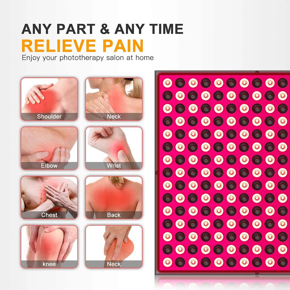 NEW LED Light Therapy Panel 45W Body Pain Relief Treatment 660nm 850nm Near Infrared Full Body Face Anti Aging Red Grow Light