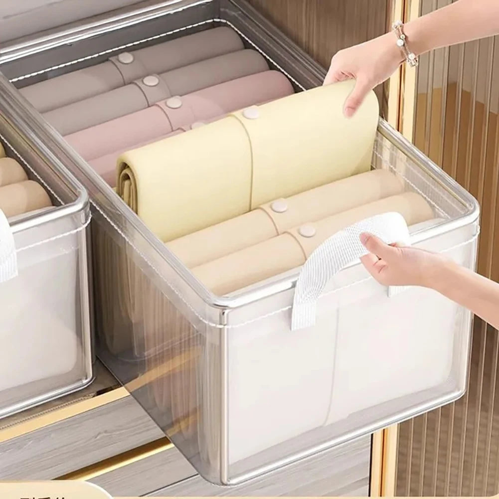 Foldable Anti Mold Transparent Clothing Storage Bag with Lid for Seasonal Storage, Moving Packaging,wardrobe Storage,and Storage