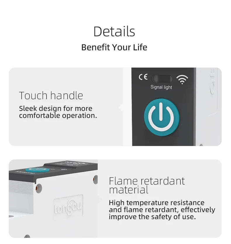TUYA WIFI Smart Circuit Breaker Power Metering 1P 63A DIN Rail for Smart Home wireless Remote Control Smart Switch by APP TONGOU