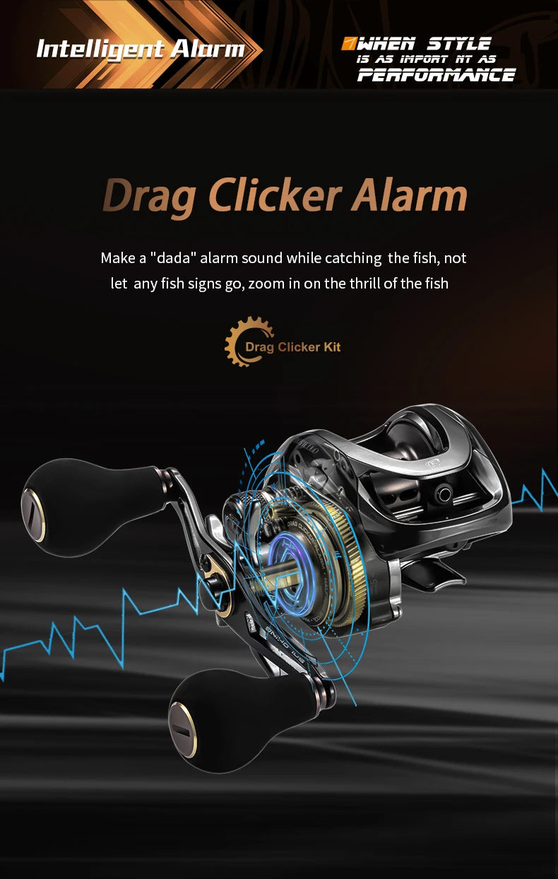 SOLOKING HIAW200 Baitcasting Reel Betriel 9.5KG Max Drag 12 Bearing 5.4/7.2 Gear Ratio Fishing Reel Baitcaster Reels