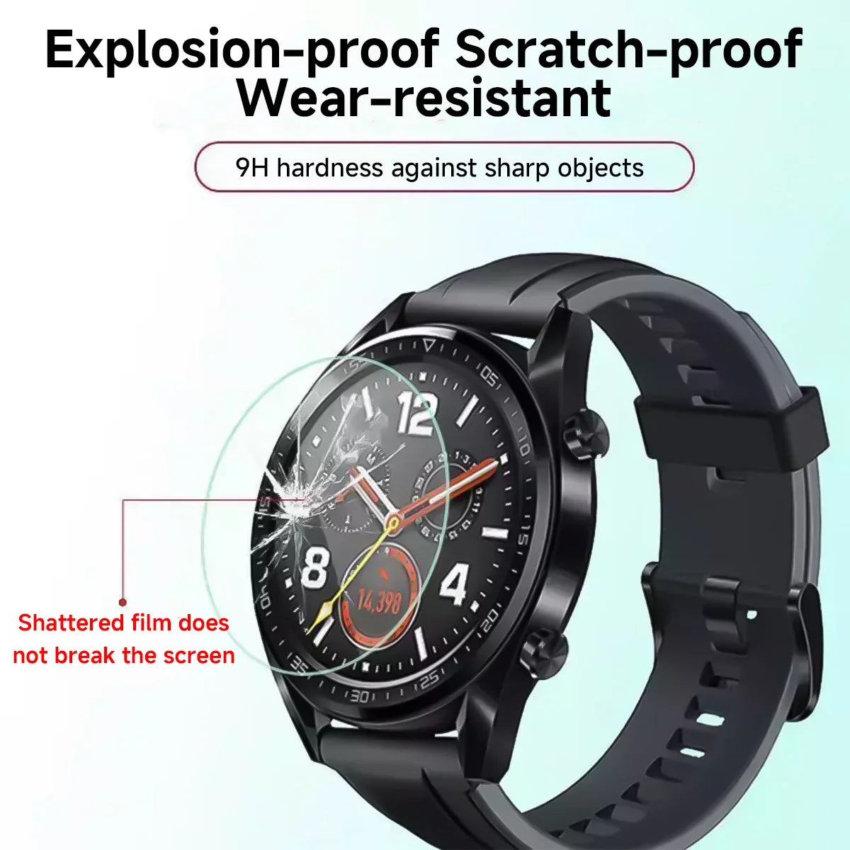 26-46mm Universal Tempered Glass Smartwatch Screen Protector Protective Film 28mm 30mm 32mm 38mm 40mm 41mm 42mm Diameter 2-5PCS