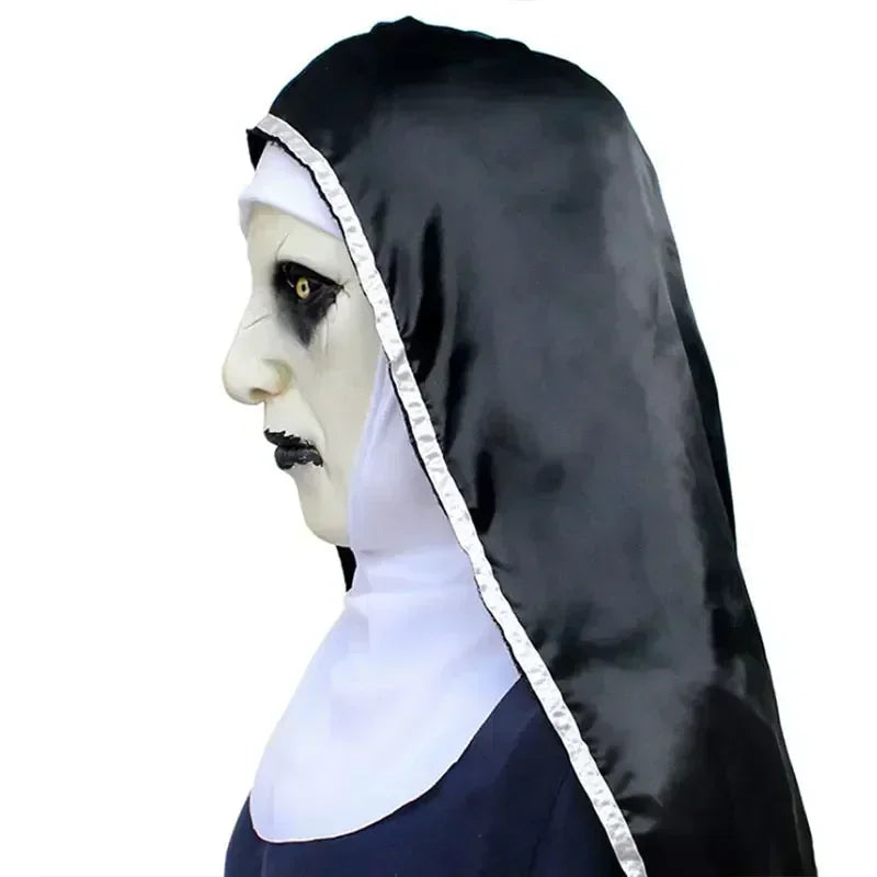 2024 New Nun Mask Halloween Makeup Nun Mask Tricked Ghost Face Scary Scary Latex Headgear Halloween Props Horror Masks