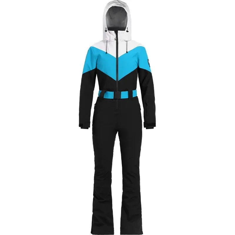 2025 Winter Overalls Women Slim Fitting Ski Suit Outdoor One-Piece Jumpsuits Wind Proof Waterproof Skiing Set Snowfield Clothing