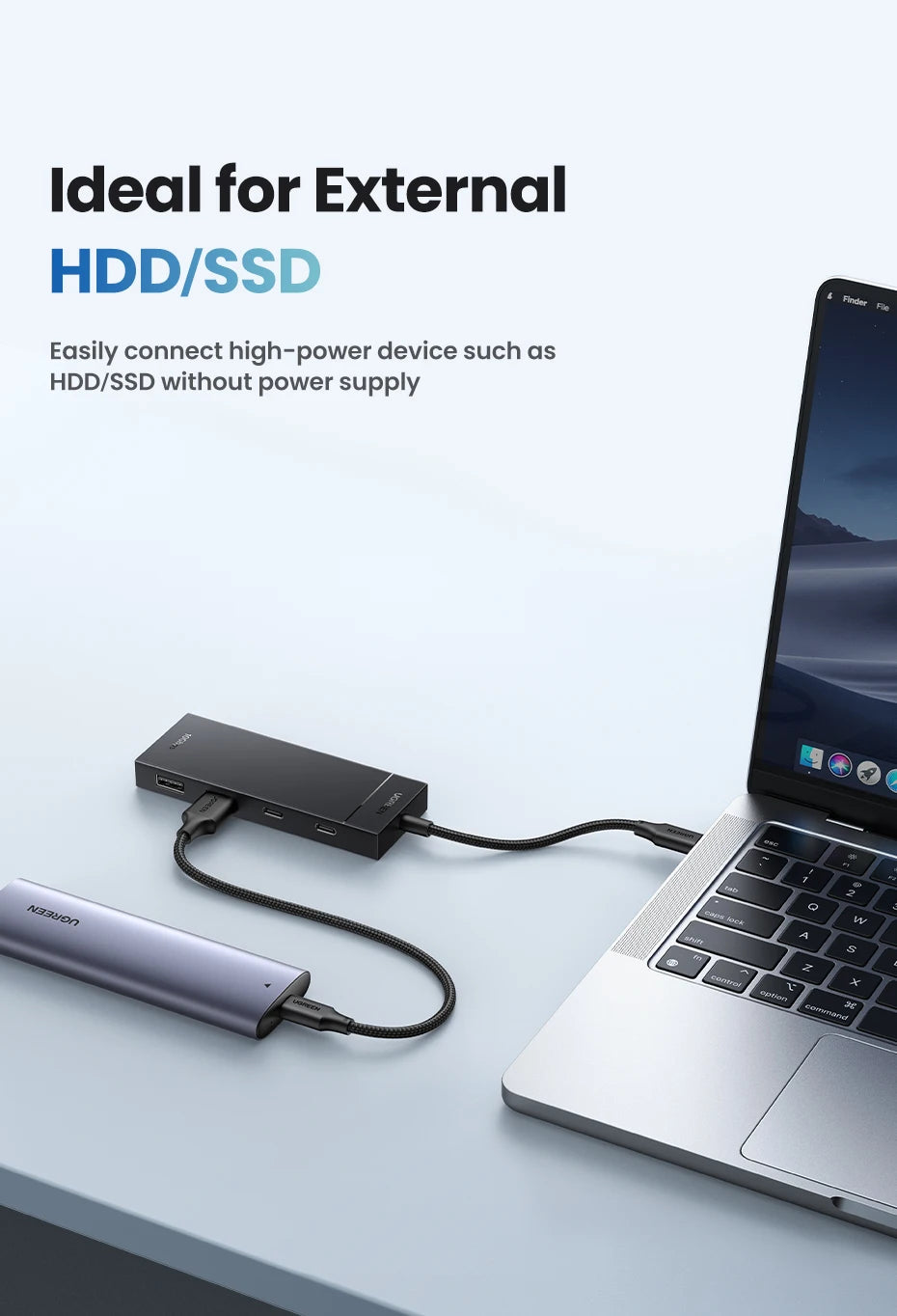 UGREEN USB C HUB 10Gbps Type-C 3.2 Gen2 USB Splitter USB C USB A Hub 4 USB Port 3.2 for MacBook Pro Air Type C Multiport Adapter