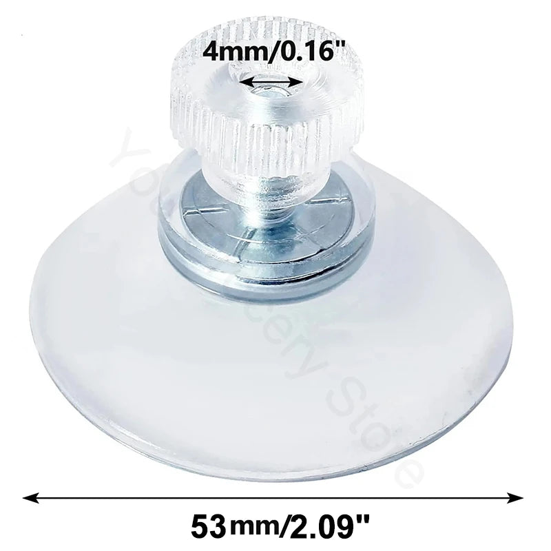 4CM transparent strong PVC suction cup hook with M4 screw rod plastic M5 nut foot pad waterproof storage fixed