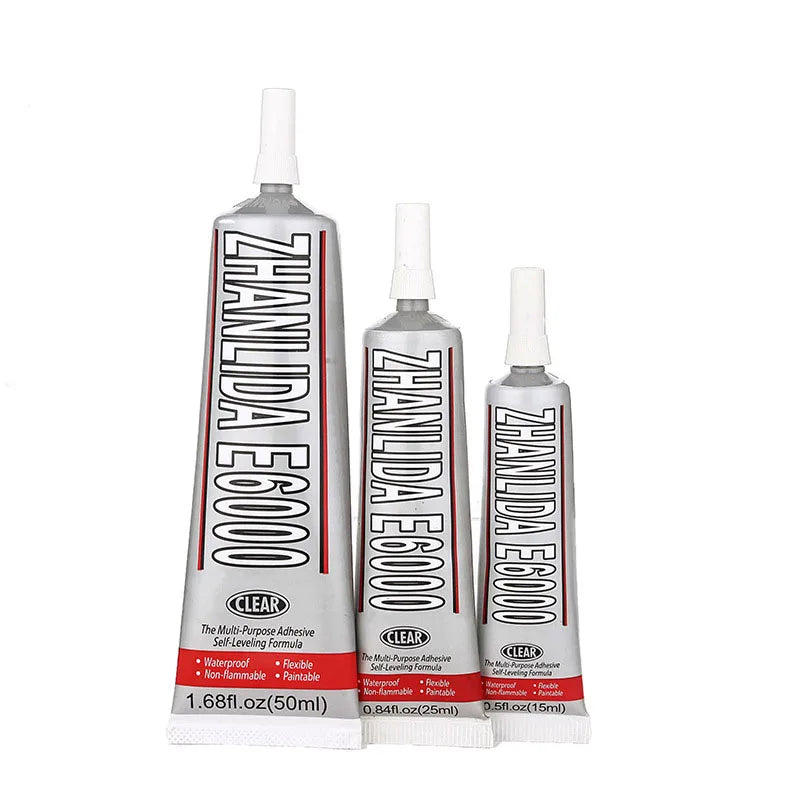 E6000 Clear Contact Adhesive For Jewelry Rhinestonne Crafts With Precision Applicator Tip - 110ml 50ml 25ml 15ml Glue