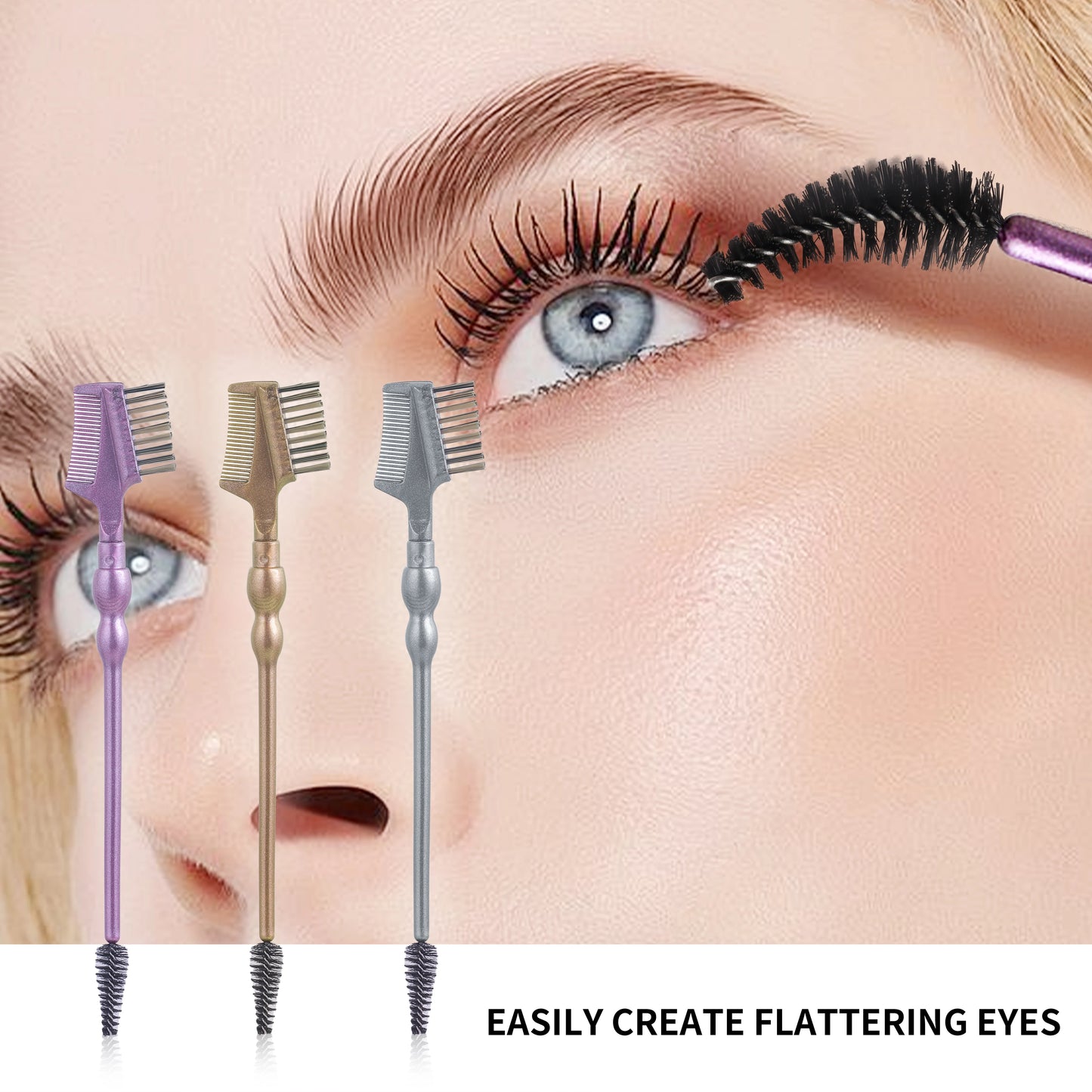 eyebrow brush and Eyelash brush,1pcs Creative Multifunctional Double headed Cosmetic Brush for Women Eye Brow Shaper