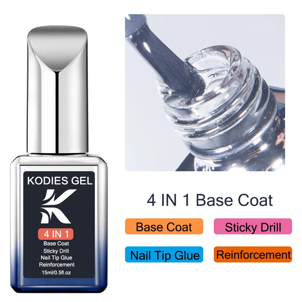 KODIES GEL Nail Tips Glue Adhesive Gel Extra Strong Hold Glue for Fake Press On Nails Semi Permanent UV Cured Acrylic Gel Bonder