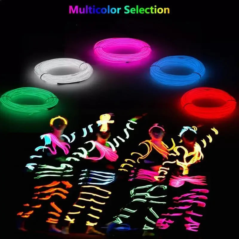 1M Car EL Wire Led Strip Atmosphere Light For DIY Flexible AUTO Interior Lamp Party Decoration Lights Neon Strips