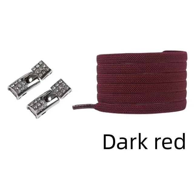 Elastic Laces Sneakers Diamond Cross Locks Shoelaces Without ties Kids Adult 8MM Width No Tie Shoe laces Rubber Bands Shoelace