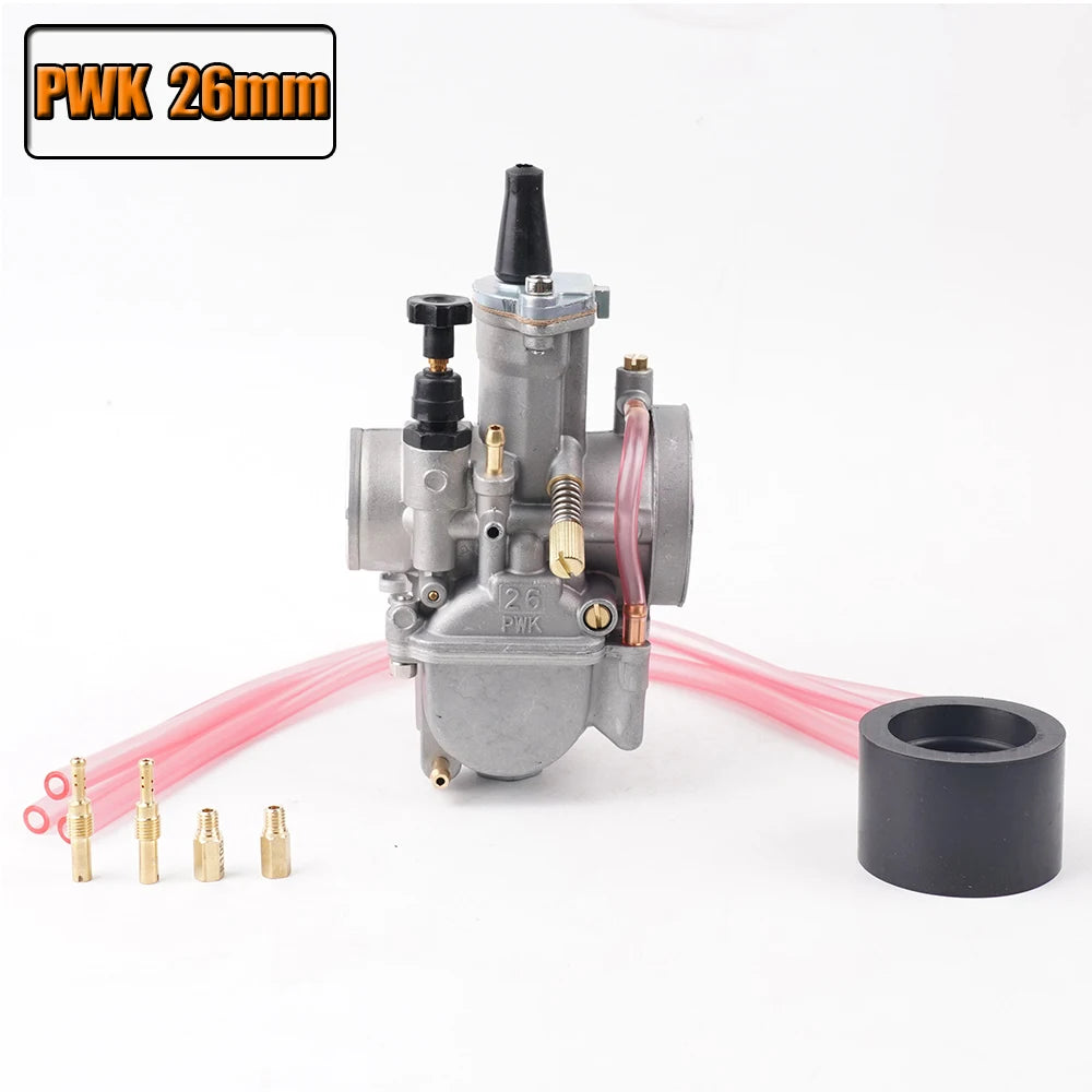 PWK Universal Carburetor, 21 24 26 28 30 32 34mm PWK Motorcycle Carburetor Power Injection, for Racing Mikuni Koso ATV Yamaha