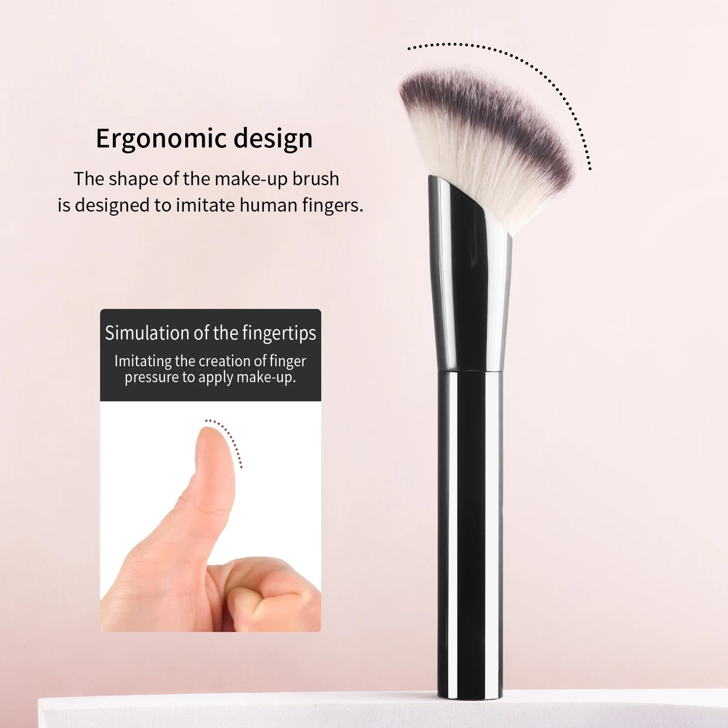 Single Makeup Brush for Flawless Application Seamless Finish Foundation Brush Soft Fiber Hair Fashionable Design