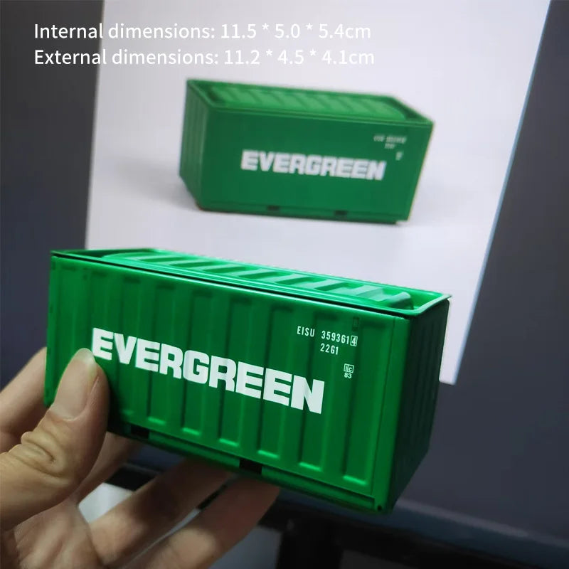 Mini Simulation Shipping Container Model Metal Storage Box Creative Desktop Organizer Ornaments Iron Box Home Office Decoration