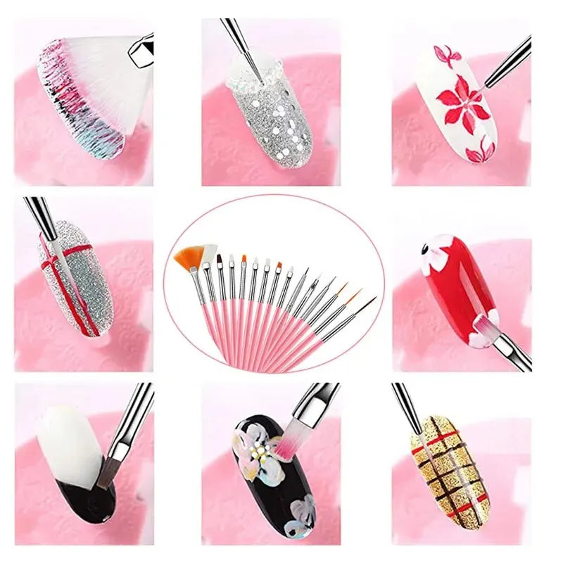 15PCS Women's Makeup Brush Set Soft Makeup Application Powder Grasping Force Easily Carry Makeup Tools Smudges Naturally