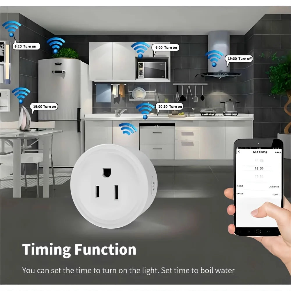 Smart Plug 10A WiFi US Outlet Socket 100-240V Timer Alexa Google Assistant CozyLife APP/Voice Control Group For for Home Auto