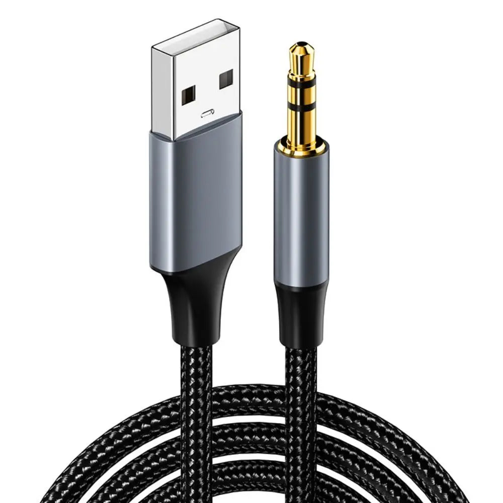 VAORLO USB to 3.5mm Audio Cable Male to Male Stereo USB-A to 3.5 Jack AUX Adapter Wire Headphone Speaker for Laptop PC TV Car